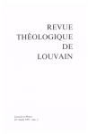 REVUE THEOLOGIQUE DE LOUVAIN. Trimestriel, fasc. 2, 22è Année, - mars-juin 1991 - L'homme créé créateur
