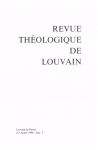 REVUE THEOLOGIQUE DE LOUVAIN. Trimestriel, fasc. 4, 21è Année, - octobre-décembre 1990 - L'annonce des fleuves d'eau vive en Jean 7, 37-39