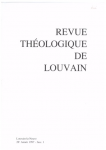 REVUE THEOLOGIQUE DE LOUVAIN. Trimestriel, fasc. 1, 28è Année, - janvier-mars 1997 - L'invention chrétienne de la liberté